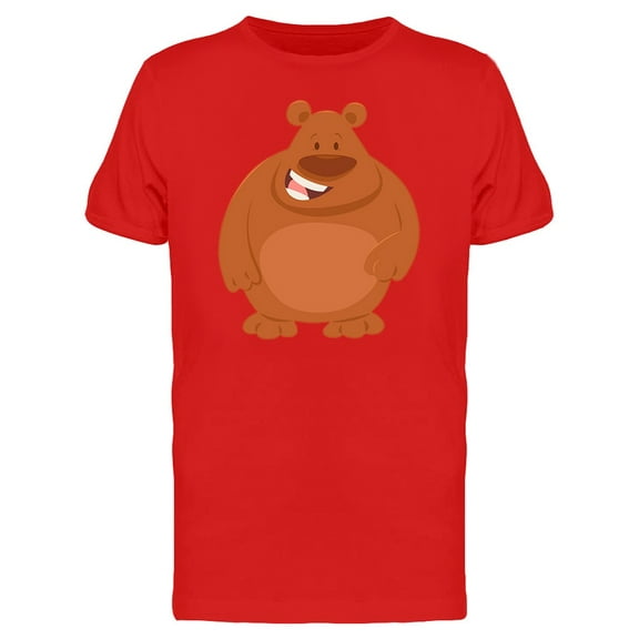 Brown Bear, Happy Animal Cartoon T-Shirt Men -Image by Shutterstock, Male Small