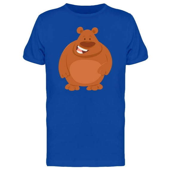 Brown Bear, Happy Animal Cartoon T-Shirt Men -Image by Shutterstock, Male XX-Large