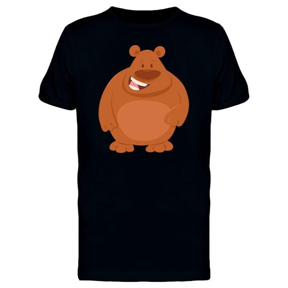 Brown Bear, Happy Animal Cartoon T-Shirt Men -Image by Shutterstock, Male XX-Large