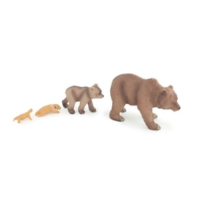 Brown Bear Life Cycle, 4 Piece Set, Museum Quality, Hand Painted, Educational, Rubber, Realistic, Diorama, Toys, Kids, Gift, 4 Inches. CH881 BB200