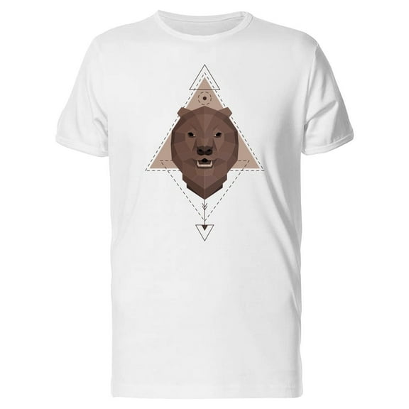 Brown Bear Polygonal Art T-Shirt Men -Image by Shutterstock, Male x-Large