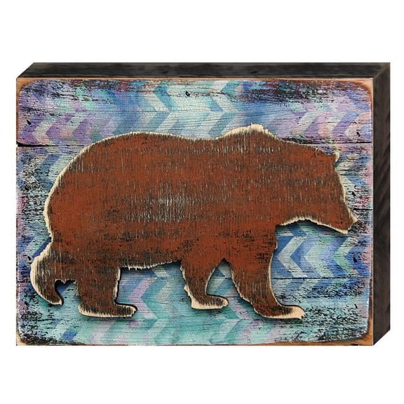 Brown Bear Rustic Art on Board Wall Decor