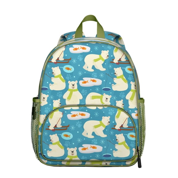 Brown Bear Student Backpack – Cute Cartoon Polar Bear Print With Wild Forest Hunting Artistic Design