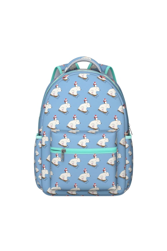 Brown Bear Student Backpack with Cute Cartoon Print Durable Waterproof School Bag, Breathable Foam Padding, Adjustable Straps, Large Capacity for Winter, Hunting, and Forest Adventures