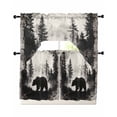 thumbnail image 1 of Brown Bear Swag Valance and Tier Curtains Set Black Bear Forest Animal Modern Art Retro Kitchen Curtains 3 Piece Set Rod Pocket Panels for Bedroom Cafe Swag Valances and 24 inches Tiers, 1 of 6