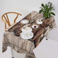 thumbnail image 1 of Brown Bear Tablecloth, Rustic Wooden Board Forest Wild Animal Retro Country Famhouse Lodge Table Cover, Water Resistant Wipeable Tablecloths for Kitchen Dinning Room Decor 55"x55", 1 of 1