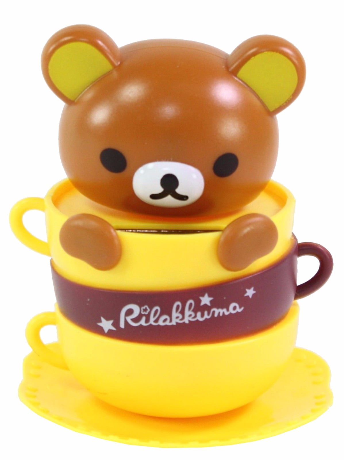 Brown Bear in a Coffee Mug Japan Figure Solar Toy Gift  B11671