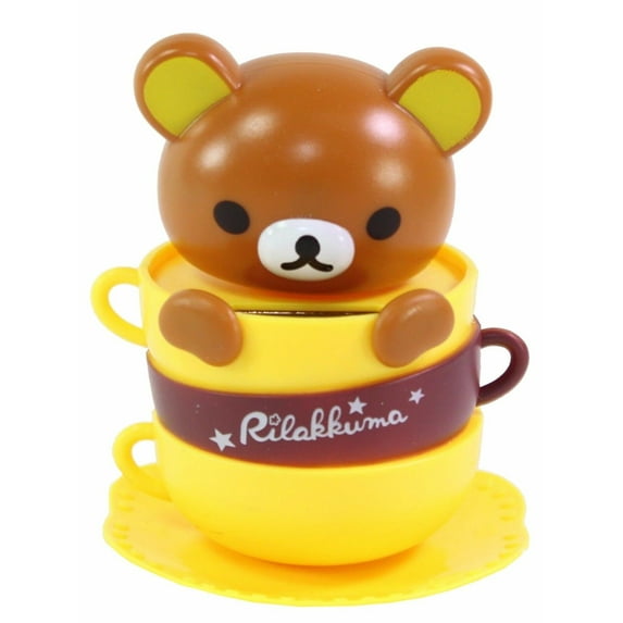 Brown Bear in a Coffee Mug Japan Figure Solar Toy Gift B11671