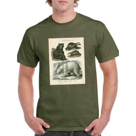 Brown Bearm. Polar Bear T-Shirt Men -Sydenham Edwards Designs, Male Medium
