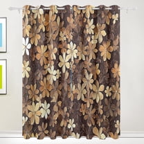 Brown Beauty Flowers Blackout Curtains for Living Room Bedroom 55W x 72/84L Insulated Window Drapes 2 Panels