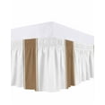 thumbnail image 1 of Brown Bed Skirt California King Size 16" Drop Stripes Solid Color Ruffled Wrap Around Bed Skirts Adjustable Elastic Bedskirt Dust Ruffle for California King Size Bed, 1 of 7
