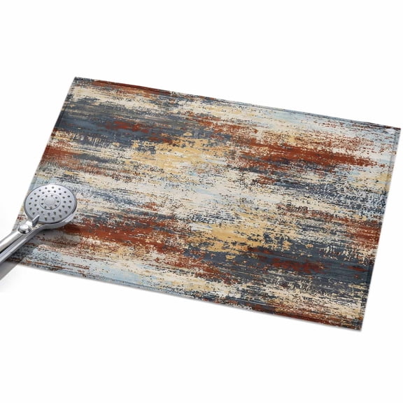 Brown Beige 2x3ft Non Slip Area Rug Gray Abstract Smoky Texture Distressed Mottled Ink Art Washable&nbsp;Soft Area Rugs for Living Room, Indoor&nbsp;Circle Carpet for Bedroom Dining Room Kitchen