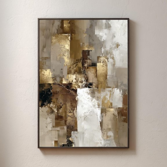 Brown Beige Abstract Wall Art Print