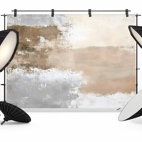 Brown Beige Backdrop for Photography, Graffiti Art Abstract Color Block Oil Paint Modern Photo Backdrop Portrait Background Party Banner Photo Backgrounds for Studio Booth Props, 7x5ft