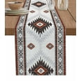 thumbnail image 1 of Brown Beige Boho Burlap Cotton Table Runner 14x72 Inches Long, Vintage Ethnic Tribal Southwestern Farmhouse Table Runners, Outdoor Dining Tablecloths Decor for Baby Shower/Party/Wedding, 1 of 6