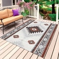 thumbnail image 1 of Brown Beige Boho Outdoor Rug 5x7 Ft, Non Slip Washable Area Rug, Vintage Ethnic Tribal Southwestern Patio Rugs Carpet Runner, Large Floor Mat for Indoor/Outdoor Deck Porch Camping, 1 of 8