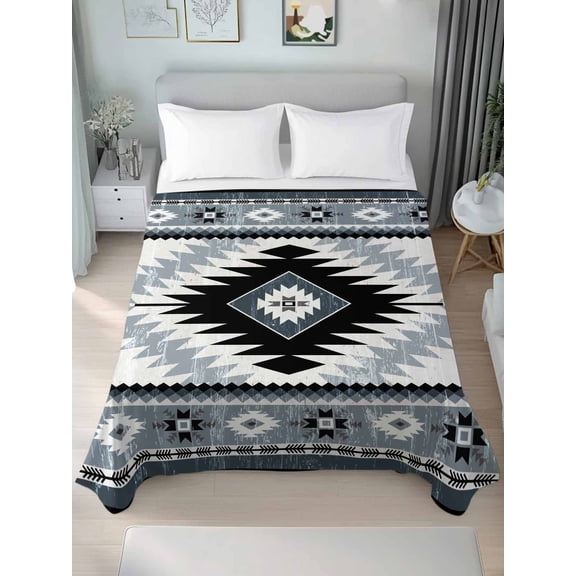 Brown Beige Boho Queen Size Flat Sheet, Wrinkleproof & Fadeproof Cooling Flat Bed Sheet Only, Southwestern Ethnic Abstract Geometric Breathable Soft Bedding Top Sheets 90 x 102 Inches