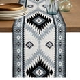 thumbnail image 1 of Brown Beige Boho Table Runner 70 Inches Long,Southwestern Ethnic Abstract Geometric Cotton Linen Table Runners Dresser Scarves,Fabric Tabletop Scarf Furniture Cover for Home Dinner Party 13"x70", 1 of 9