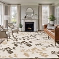 thumbnail image 1 of Brown Beige Botanical Area Rugs 6'x9', Small Throw Rugs for Kitchen Dining room, Rustic Country Spring Floral Summer Leaf Indoor Outdoor Rug Non-Slip Low Pile Carpet Runner Reversible Floor Mats, 1 of 8