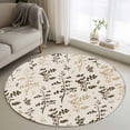 thumbnail image 1 of Brown Beige Botanical Round Area Rug 3Ft Washable Small Circle Rugs for Kitchen Entryway, Rustic Country Spring Floral Summer Leaf Non-Slip Carpet Floor Mats Indoor Outdoor Carpet Runner Home Decor, 1 of 8
