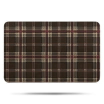 Brown Beige Checkerboard Checkered Pattern Bathroom Rugs Mat,Non Slip Microfiber Bathroom Rug,Rubber Backing,Soft Bathroom Mats for Bathroom Floor,Tub and Shower,17x27in(43x68cm)