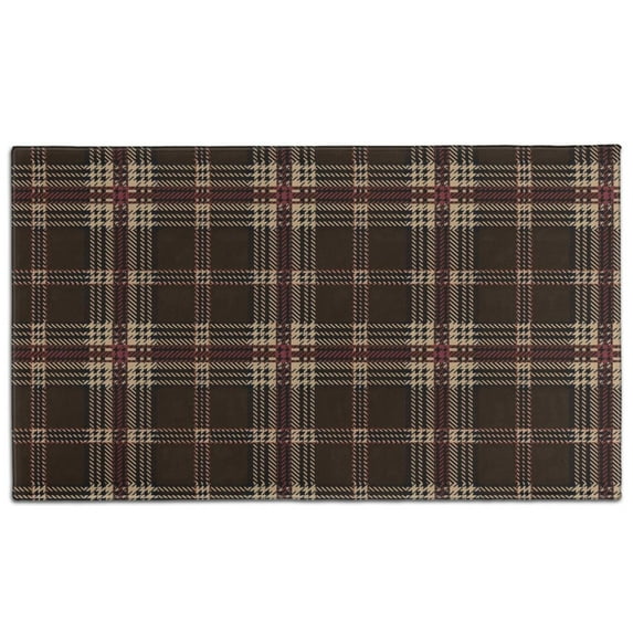 Brown Beige Checkerboard Checkered Pattern Door Rugs,Washable Non Slip Door Mats Indoor,Decorative Door Mats,Entry Mat Indoor for Entrance,Bedroom,Kitchen,Bathroom,17"x30"