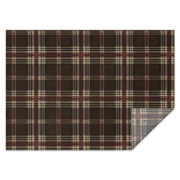 Brown Beige Checkerboard Checkered Pattern Rectangle Tablecloth 60"x84",Waterproof Polyester Rectangle Table Cloth, Wipeable Spillproof Polyester Tablecloth for Dining, Camping, Indoor and Outdoor