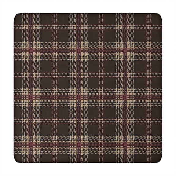 Brown Beige Checkerboard Checkered Pattern Square Fitted Tablecloth with Elastic Edge,Square Table Cover,Washable Elastic Table Cover for Home Kitchen Party Decor 34"x34"