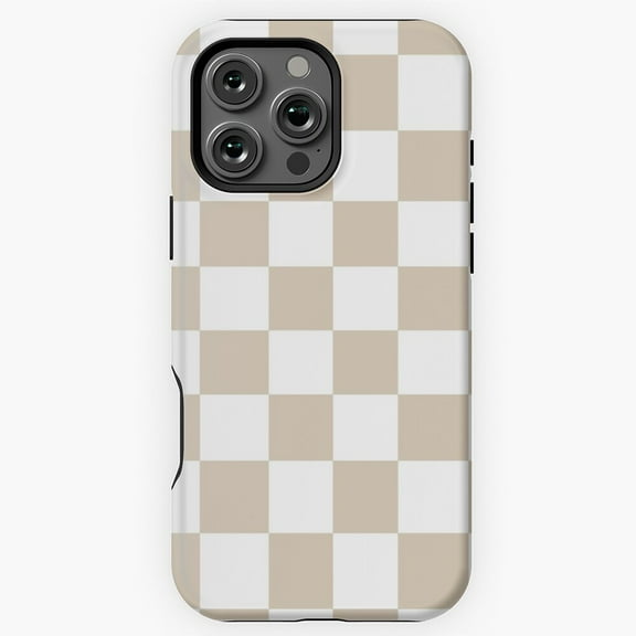 Brown Beige Checkered Pattern iPhone Case 17 16 15 14 13 12 11 Pro Max