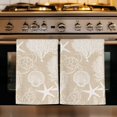 thumbnail image 1 of Brown Beige Coastal Kitchen Towels Set of 1, Nautical Coral Starfish Shell Turtle Summer Absorbent Dish Towels for Kitchen, Microfiber Hand Towel, Quick Drying Tea Towel for Cleaning Dishcloths, 1 of 7