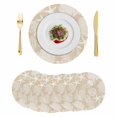 thumbnail image 1 of Brown Beige Coastal Round 13 Inch Placemats Set of 6, Nautical Starfish Coral Jellyfish Shell Sea HeatResistant Non Slip Place Mats for Dining Table, Wipeable Kitchen Table Mats for Housewarming, 1 of 9