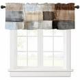 thumbnail image 1 of Brown Beige Color Blocks Valances for Windows Farmhouse Kitchen Curtains Valances Rod Pocket Valance Curtains for Kitchen Windows Abstract Oil Painting Art Window Valances for Bathroom 60"x18", 1 of 6