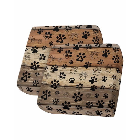 Brown Beige Couch Cushion Covers Stretch, Washable Sofa Seat Covers Individual Seat Cushion Sofa Slipcovers Rustic Farmhouse Dog Paw Vintage Couch Cover Furniture Protector S-2PCS