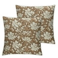 Brown Beige Daisy Floral Pillow Covers Inch Vintage Flowers Decorative
