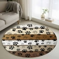 thumbnail image 1 of Brown Beige Farmhouse Round Rug 3.3ft Washable Circle Entryway Rugs Non Slip Black Dog Paw Vintage Wooden Area Rug Indoor Floor Carpet for Bedroom Kitchen Living Room Home Office Dining Room Nursery, 1 of 8