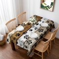 thumbnail image 1 of Brown Beige Farmhouse Table Cloth Waterproof Tablecloths, Black Dog Paw Vintage Wooden Tablecloth Dining Table Cover for Kitchen Party Tabletop Outdoor, Rectangle Tablecloth 52x70 Inch, 1 of 9