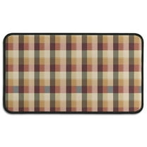 Brown Beige Green and Red Checkered Pattern Door Rugs,Washable Non Slip Door Mats Indoor,Decorative Door Mats,Entry Mat Indoor for Entrance,Bedroom,Kitchen,Bathroom,30"x17"