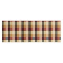 Brown Beige Green and Red Checkered Pattern Kitchen Rug Mat,Kitchen Runner Rugs Non Skid Washable,Decorative Kitchen Floor Mats for Kitchen,Sink,Laundry,17"X47"