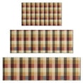thumbnail image 1 of Brown Beige Green and Red Checkered Pattern Kitchen Rugs Sets Of 3,Kitchen Runner Rugs Non Skid Washable,Decorative Kitchen Floor Mats for Kitchen,Sink,Laundry,17"x30"+ 17"x47" + 17"x59", 1 of 6