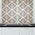 thumbnail image 1 of Brown Beige Kitchen Curtains, Damask Like Old Vintage Design Floral Inspiration Nostalgic Rococo Print, Two Panels Drapes with Rod Pocket Room Decor, 55" X 45", Dark Taupe White, by Ambesonne, 1 of 1