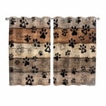 thumbnail image 1 of Brown Beige Kitchen Curtains Window Panels, Rustic Farmhouse Dog Paw Vintage Insulated Window Treatment Curtain, Grommet Curtains for Bedroom/Living Room/Bathroom, 2 Piece 52"Wx72"L, 1 of 8