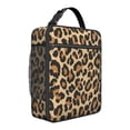 thumbnail image 1 of Brown and Beige Leopard Print Insulated Lunch Bag for Men Women,Waterproof Lunch Box for Work,Picnic or Travel,Thermal Insulation,10.63x9.06x3.54 Inches, 1 of 5