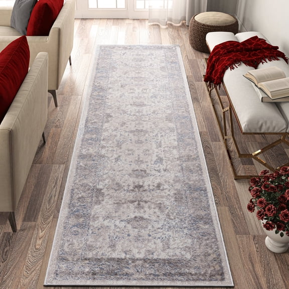 Brown/Beige Non-Shedding Rug / Pet-Friendly for High-Traffic Areas