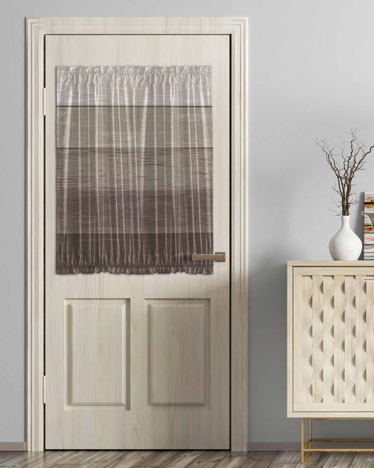 Brown Beige Ombre Blackout Door Curtains for French, Glass,Front, Back ...