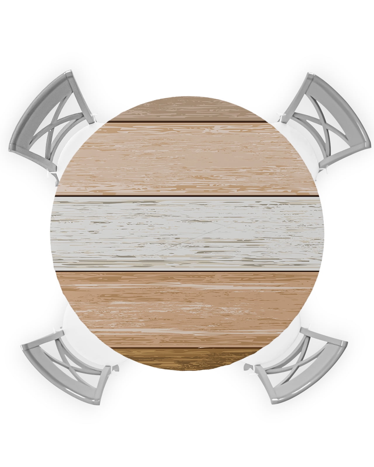 Brown Beige Ombre Round Fitted Tablecloths Table Cover, Farmhouse