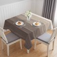 thumbnail image 1 of Brown Beige Ombre Table Cloth Waterproof Tablecloths, Farmhouse Vintage Wooden Striped Tablecloth Dining Table Cover for Kitchen Party Tabletop Outdoor, Square Tablecloth 60x60 Inch, 1 of 9