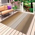 thumbnail image 1 of Brown Beige Outdoor Rug for Patio/Deck/Porch, Non-Slip Large Area Rug 3 x 5 Ft, Farmhouse Vintage Gradient Wooden Grain Indoor Outdoor Rugs Washable Area Rugs, Reversible Camping Rug Carpet Runner, 1 of 8