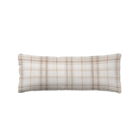 Brown Beige Plaid Body Pillow Cover 20 x 54 Inch Decorative Pillow Cover Farmhouse Checkered Buffalo Lumbar Pillowcase Seasonal Rectangle Cushion Case for Couch Sofa Bed Living Room