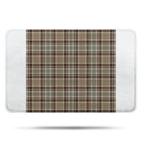 Brown Beige Plaid Checkered Pattern Bathroom Rugs Mat,Non Slip Microfiber Bathroom Rug,Rubber Backing,Soft Bathroom Mats for Bathroom Floor,Tub and Shower,17x27in(43x68cm)