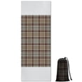 thumbnail image 1 of Brown Beige Plaid Checkered Pattern Hot Yoga Mat Towel Non Slip for Hot Yoga - Quick-Drying Yoga Mat Cover with 4 Corner Pockets with Travel Bag - Hot Yoga Towel Non Slip 70"x26", 1 of 6